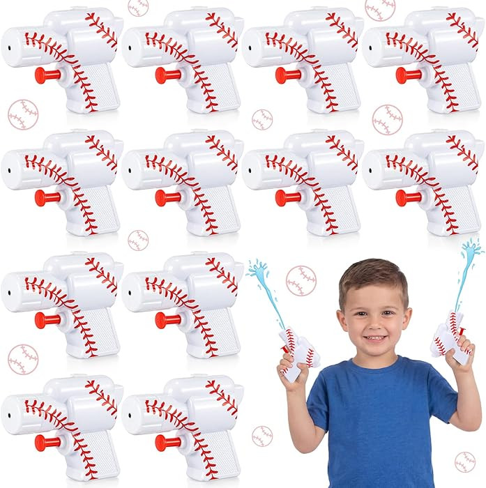 Jenaai 12 Pack Baseball Water Guns Mini Squirt Water Guns Plastic Blasters for Kids Baseball Birt... | Amazon (US)
