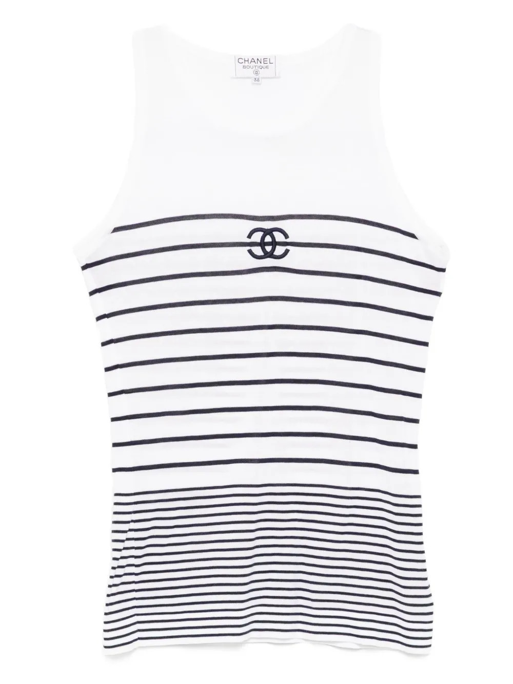 CHANEL Pre-Owned 1990-2000s sleeveless tank top - White | Farfetch Global