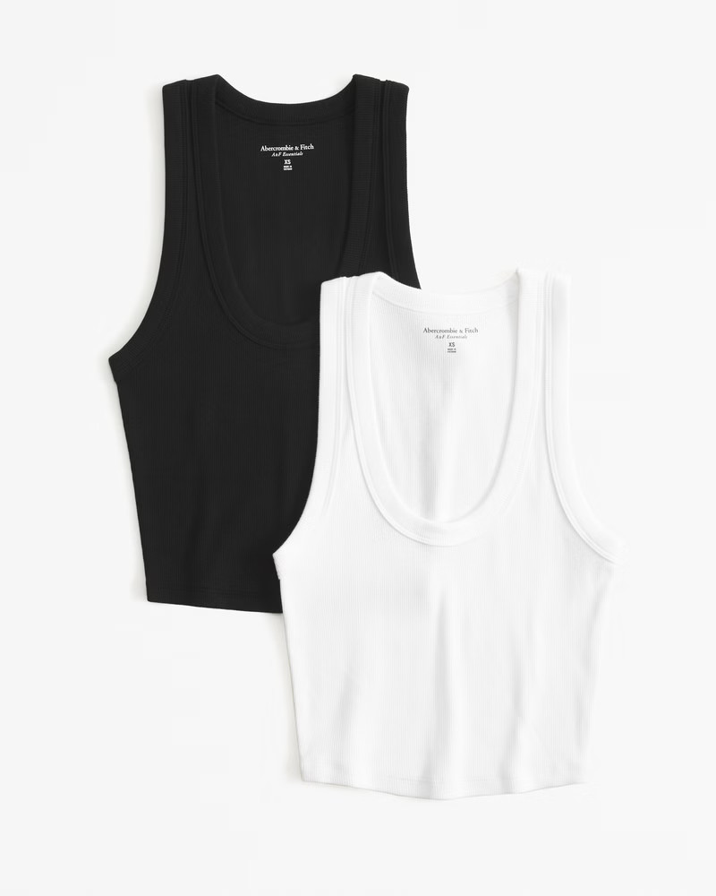 Women's 2-Pack Essential Scoopneck Tanks | Women's Tops | Abercrombie.com | Abercrombie & Fitch (US)