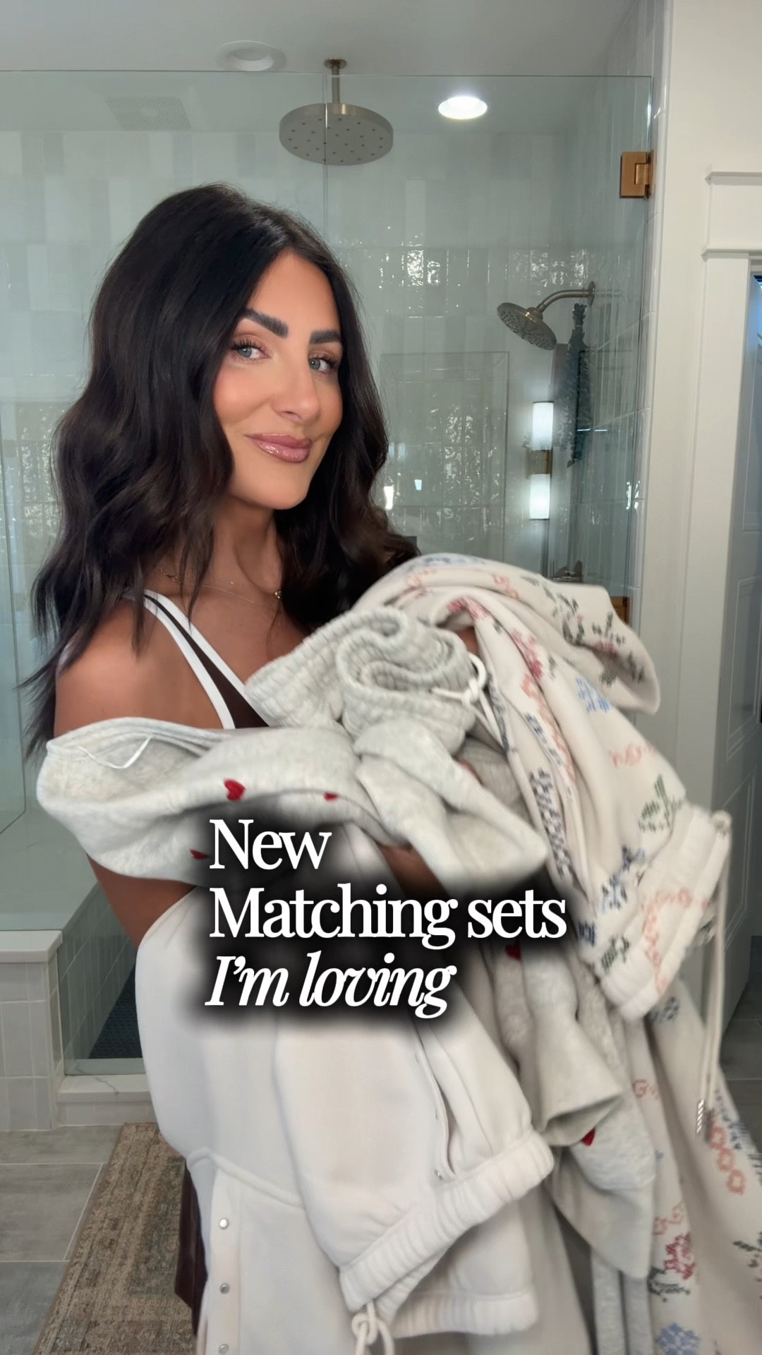 Wearing medium sweatshirts and small long pants 

#LTKootd #LTKOver40 #LTKValentine