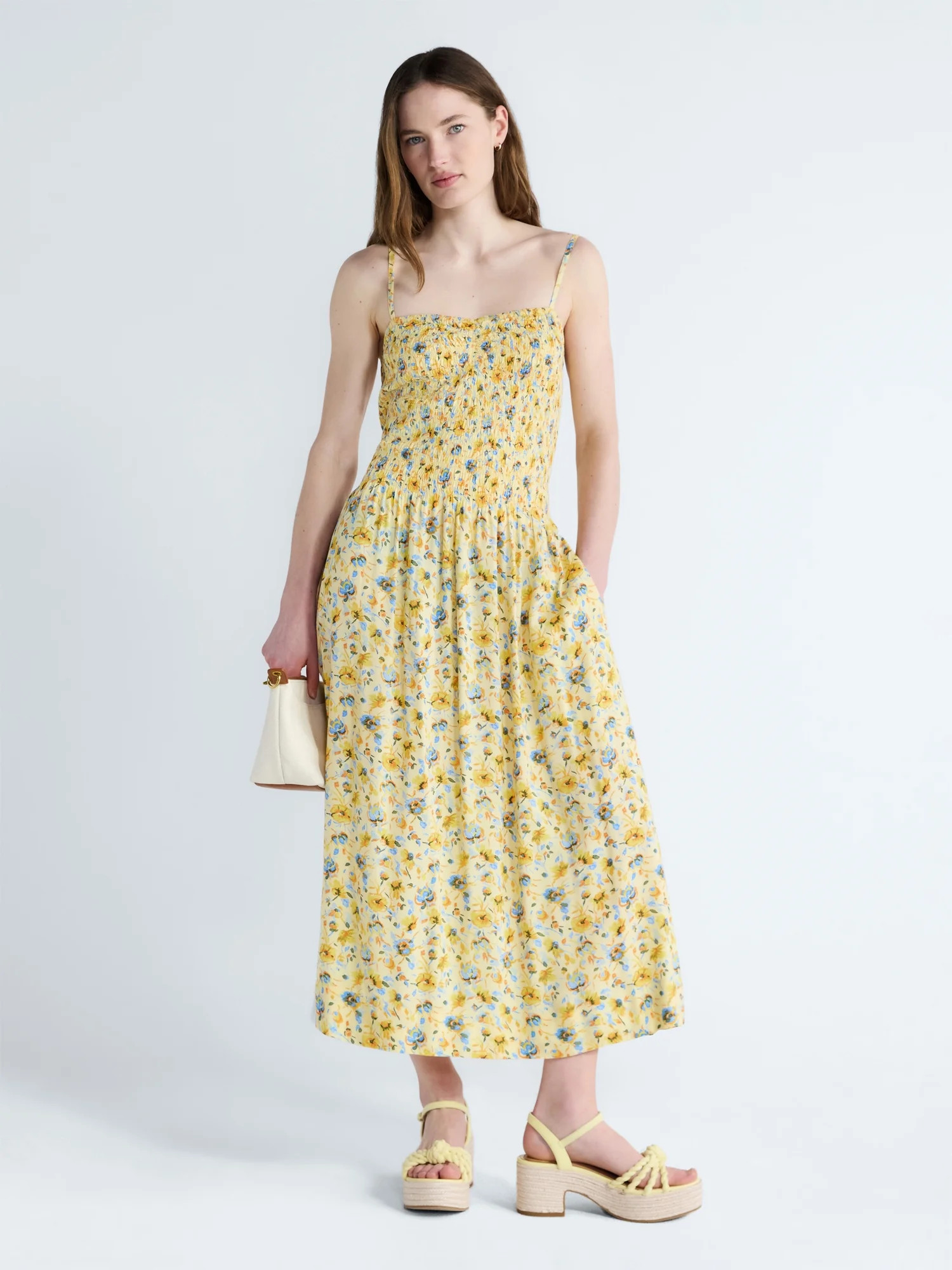 Free Assembly Women's and Women's Plus Sleeveless Smocked Maxi Dress, Sizes XS-4X | Walmart (US)