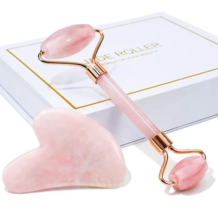 Dicasser Face Roller Gua Sha Set Jade Face Roller for Anti-Wrinkle and Puffiness Anti-Ageing Neck Wr | Walmart (US)