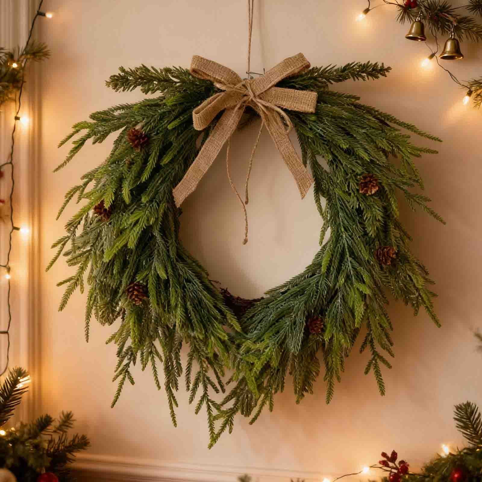 Christmas Artificial Pines Needle Cypresss Wreath,Christmas Simulated Wreaths for Front Door,for Walls Windows Mantle Indoor Outdoor Home Decor,Christmas Decorations. | Walmart (US)