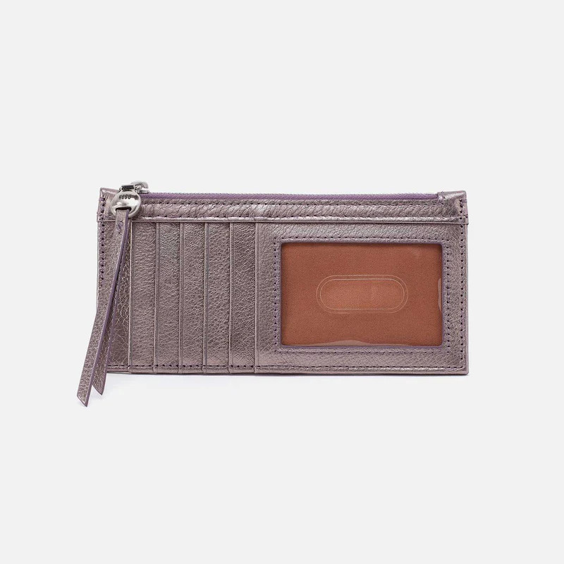 Carte Card Case in Metallic Leather - Pewter Spur | HOBO Bags
