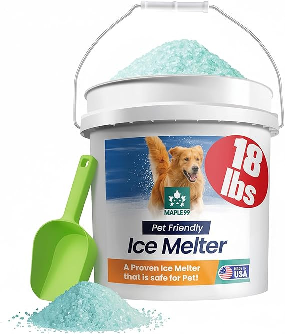Maple99 Pet Safe Ice Melt Safe for Concrete -18 lb Snow Salt Ice Melt Pet Friendly, Green Salt fo... | Amazon (US)