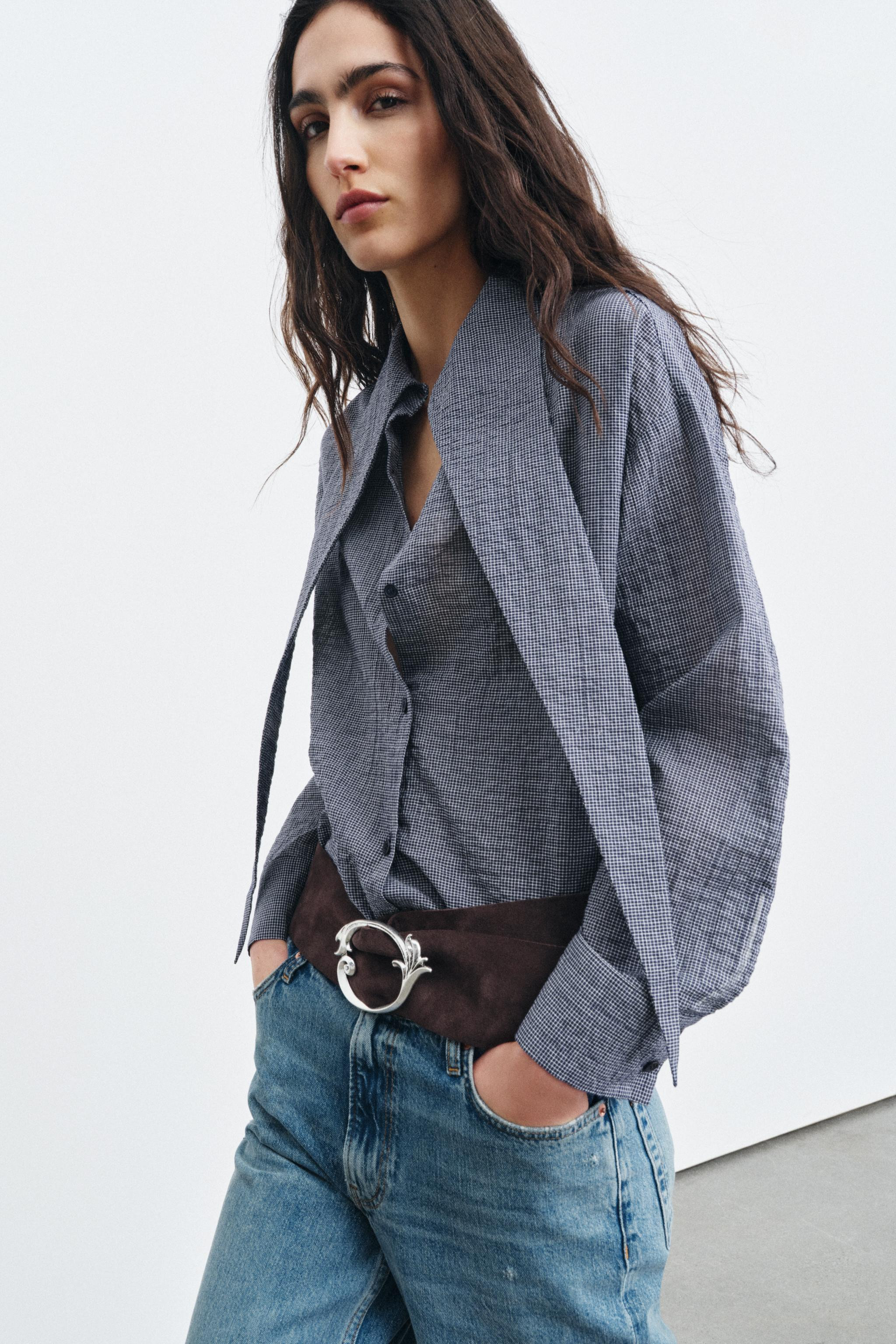 100% SUEDE LEATHER BELT WITH ORGANIC BUCKLE | Zara UK