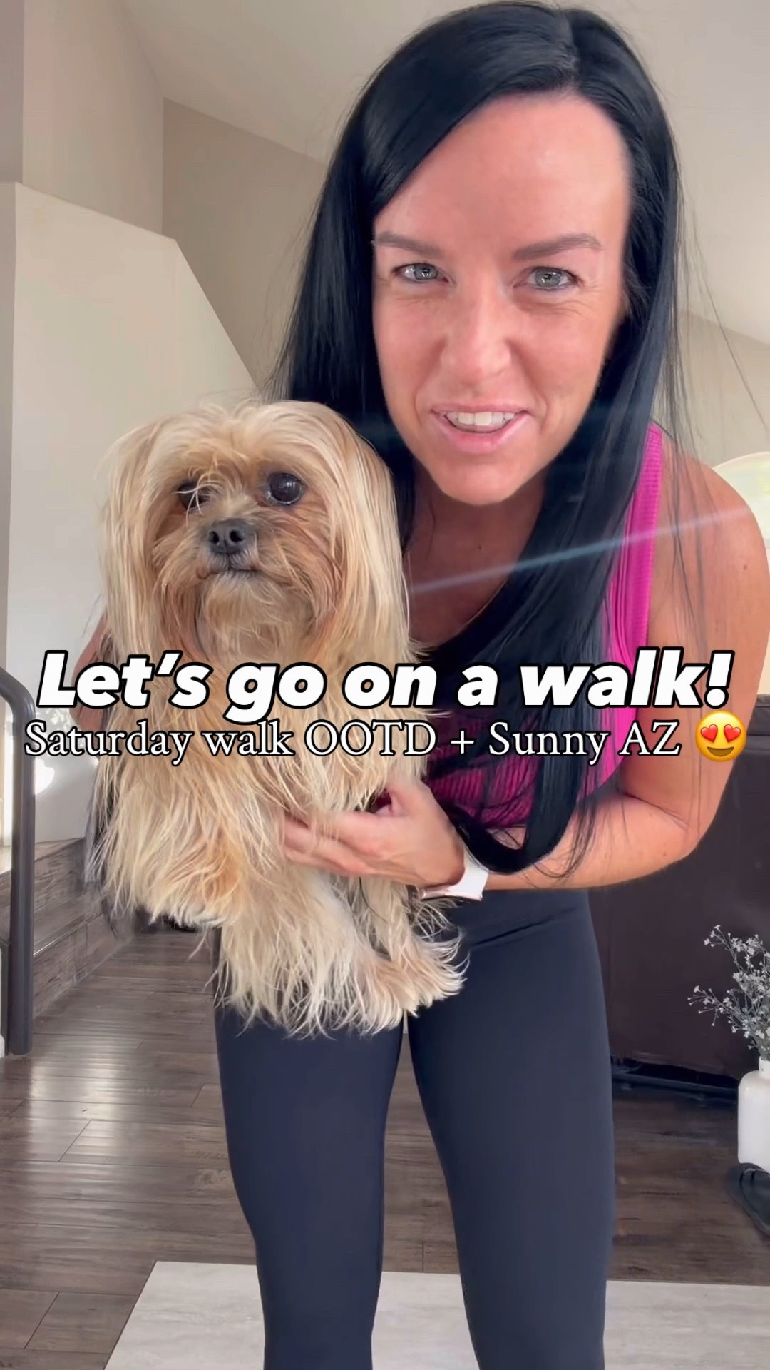 Morning walk outfit for sunny Arizona! ☀️ 

Wearing all of my favorites to take Molly moo on a walk on this beautiful spring morning in our nice sunny weather!

Comment "shop" and I'II message you the links!

My love for AFFORDABLE activewear runs so deep because I need them for the gym 3-4 times a week and can’t break the bank! This Old Navy active tank is on SALE + these are the BEST gym/weightlifting Amazon leggings around $30! I'm in my normal size S in the leggings and sized up to a M in the top. I am 5'5" and usually wear a 4/27 for reference. Nike air max sneakers fit TTS too!  Everything comes in more colors!

#Itkactive
#ltkfindsunder50
#Itkshoecrush #Itkfitness
@amazonfashion #amazonfashion #amazonfinds
#nikeairmax @nike #nike
#LTKFindsUnder50

#LTKSaleAlert #LTKmorningroutine #LTKselfcare #LTKOver40