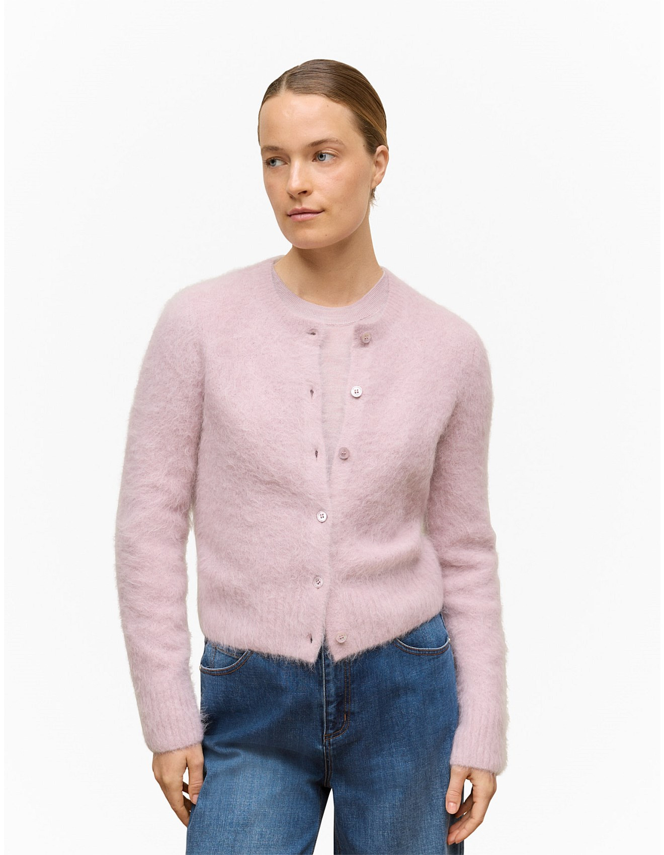 Brushed Alpaca Button Through Cardigan | David Jones (Australia & New Zealand)