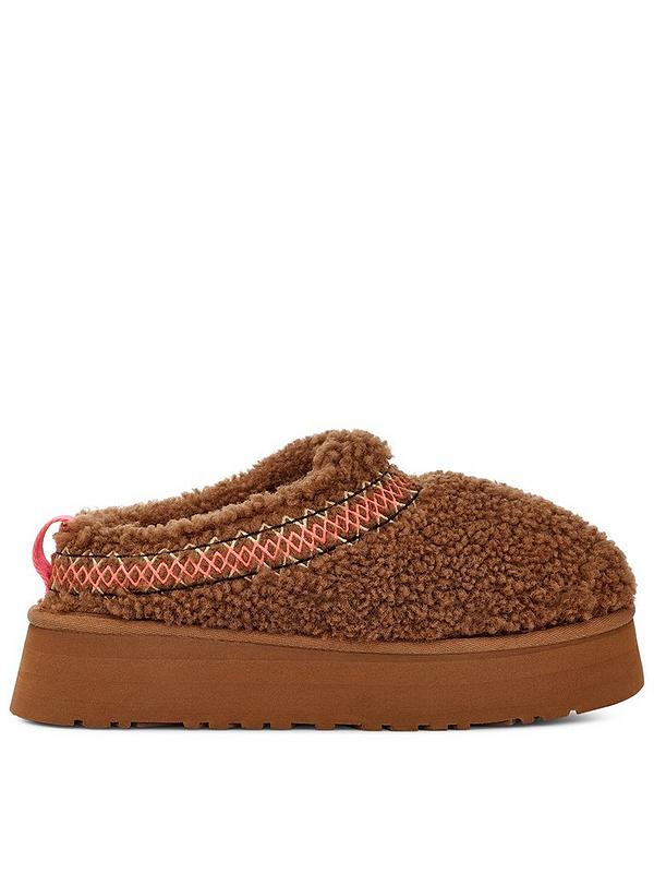 UGG Tazz Platform Slipper Braid - Hardwood - Brown | Very (UK)