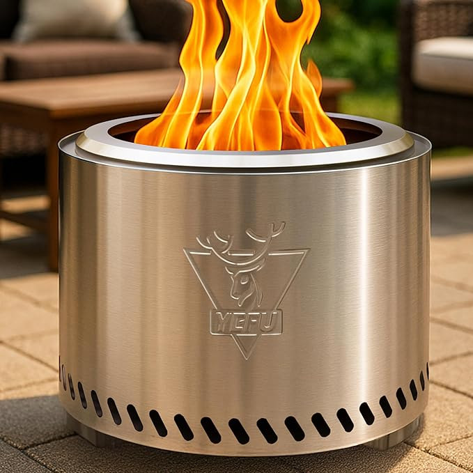 YEFU Fire Pit with Removable Ash-Pan: Smokeless Firepit 304 Stainless Steel Material - Outdoor Fi... | Amazon (US)