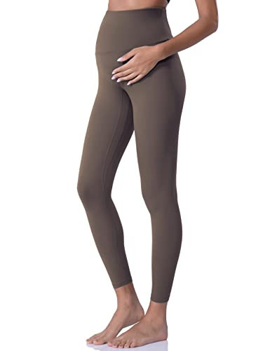POSHDIVAH Women's Maternity Leggings Over The Belly Pregnancy Yoga Pants Active Wear Workout Leggings Brown X-Large | Amazon (US)