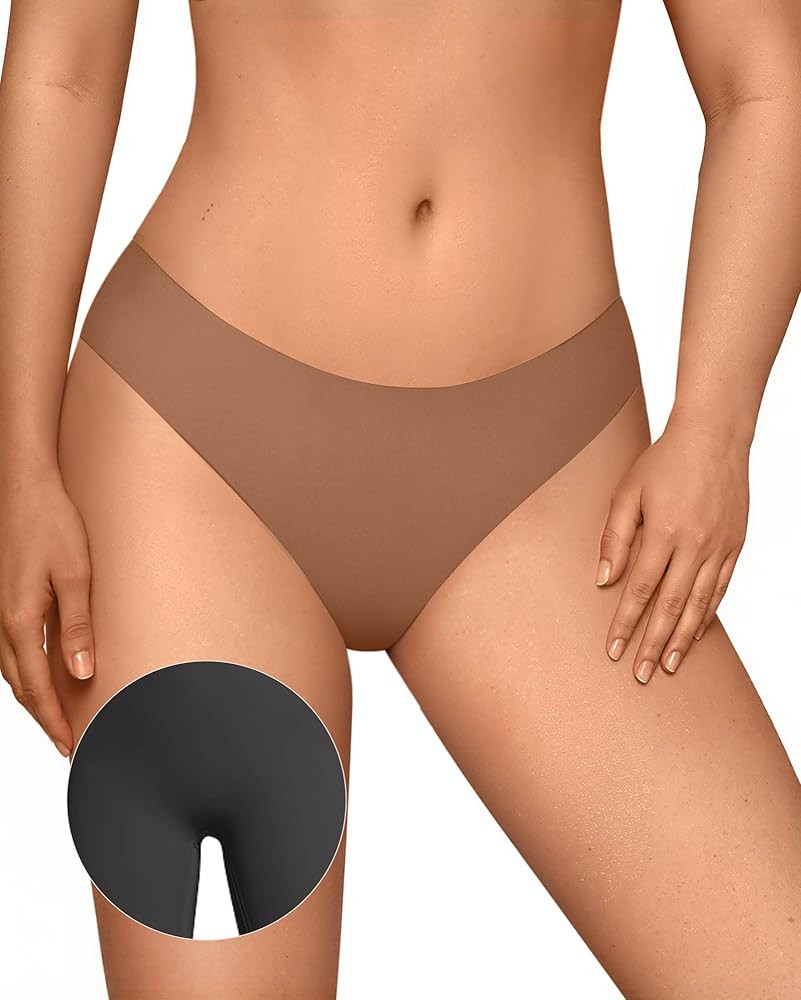 OEAK Seamless Thongs for Women Invisible Thongs No Show Thong Panty Liners Tangas Comfortable Wor... | Amazon (US)