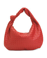 Woven Vanessa Hobo Bag With Knot Handle | Marshalls