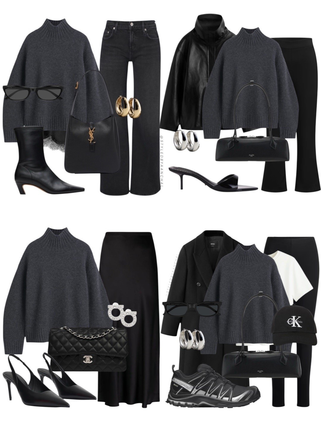Styling one grey knit with black four different ways 🩶🖤
Which look is your favorite?


Grey sweater
Cos
Charcoal grey sweater 
Fall outfits
Autumn outfits

#LTKworkwear #LTKmodest #LTKsale