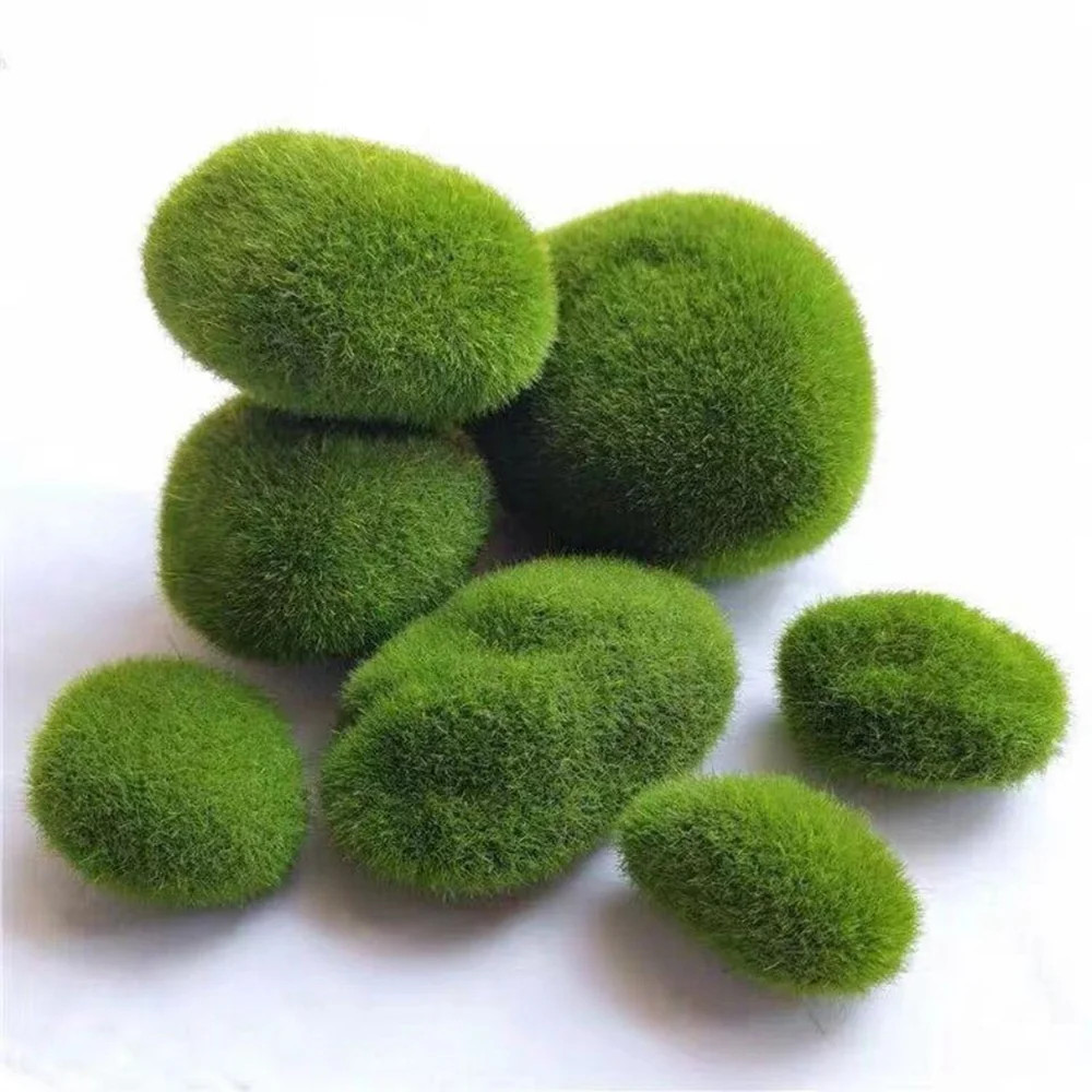24 Pcs 3 Sizes Artificial Moss Rocks Decorative Faux Green Moss Covered Stones Fake Moss Balls fo... | Walmart (US)