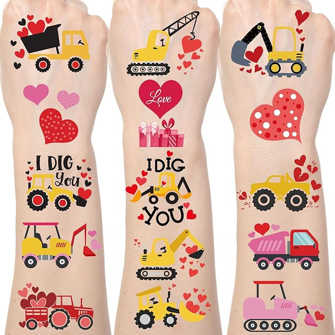 Valentines Day Temporary Tattoos - 200+ Valentine Tattoos for Kids Adults Valentines I Dig You Fa... | Amazon (US)