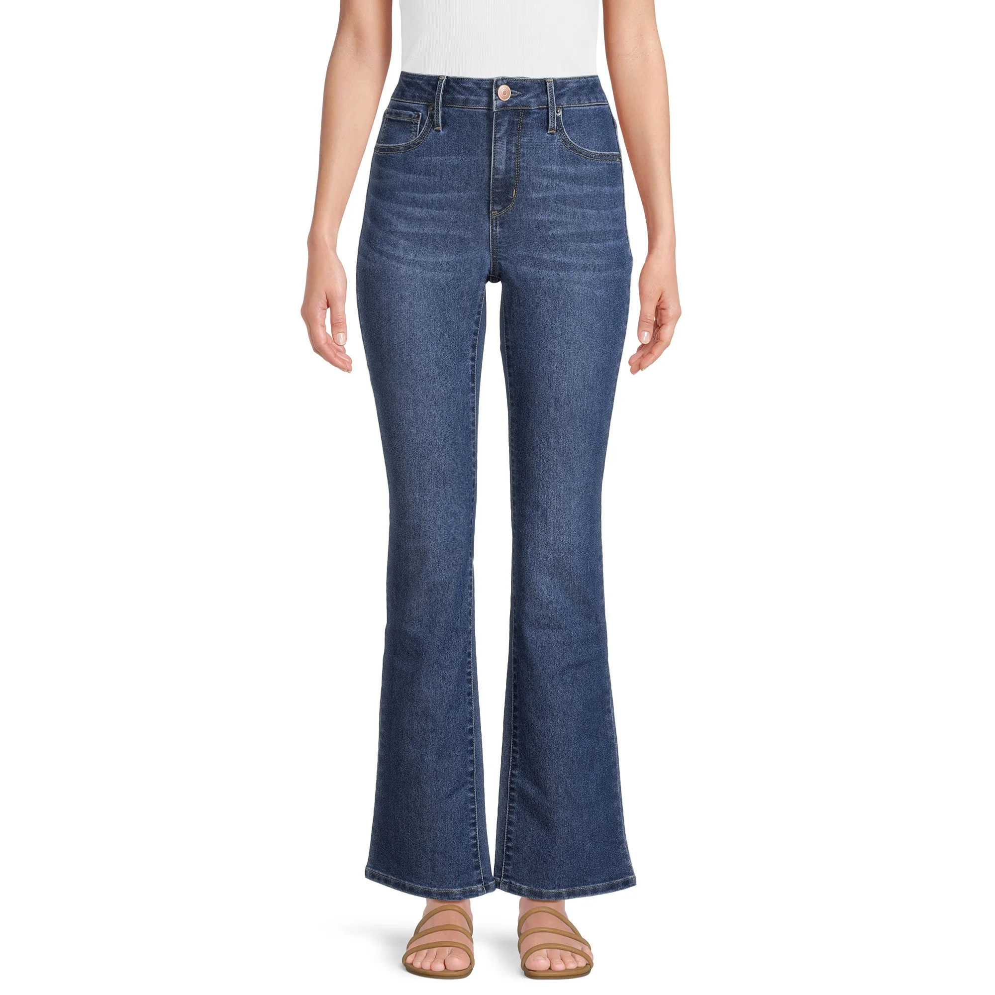 No Boundaries Juniors' Mid Rise Bootcut Jeans, Sizes 1-21 | Walmart (US)