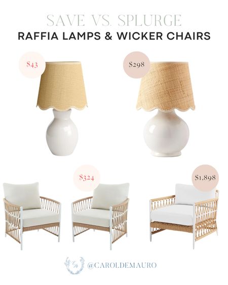 Save vs splurge! Get an affordable alternative to these raffia lamps & wicker chairs!
#springrefresh #lookforless #homefurniture #affordablefinds

#LTKSeasonal #LTKstyletip #LTKhome