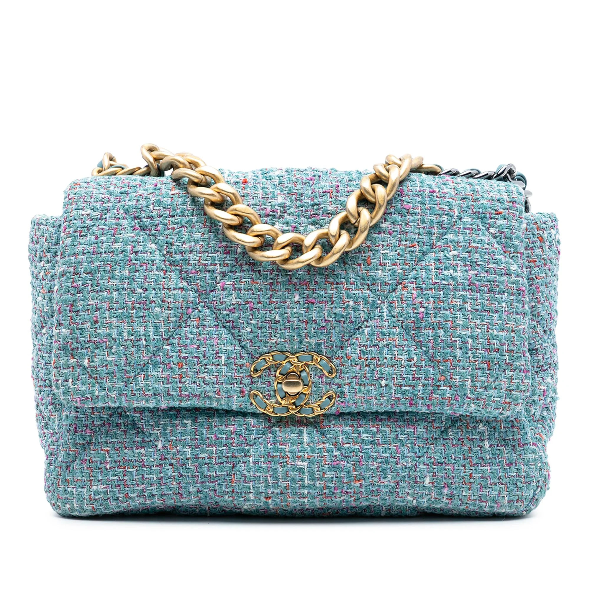 Chanel Blue Large Tweed 19 Flap | Italist.com US
