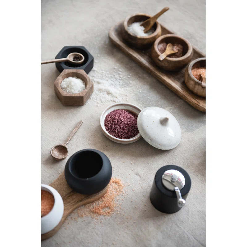 Pacifica Mango Wood Dish Salt Cellar Set | Wayfair North America