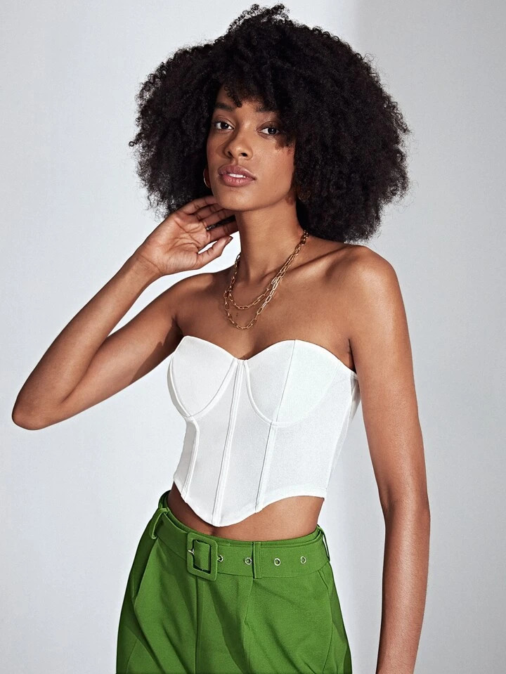 evoluSHEIN Solid High Low Tube Top | SHEIN