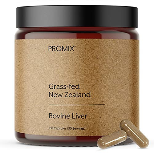 ProMix Nutrition Grass Fed Raw Beef Liver Supplement, Multivitamin - Bioavailable Vitamin A, B12, D3, Heme Iron - 180 Gelatin Capsules | Amazon (US)