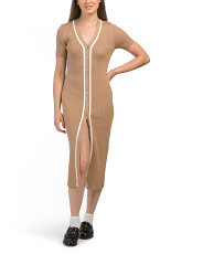 Short Sleeve Button Down Knit Midi Dress | Casual Dresses  | Marshalls | Marshalls