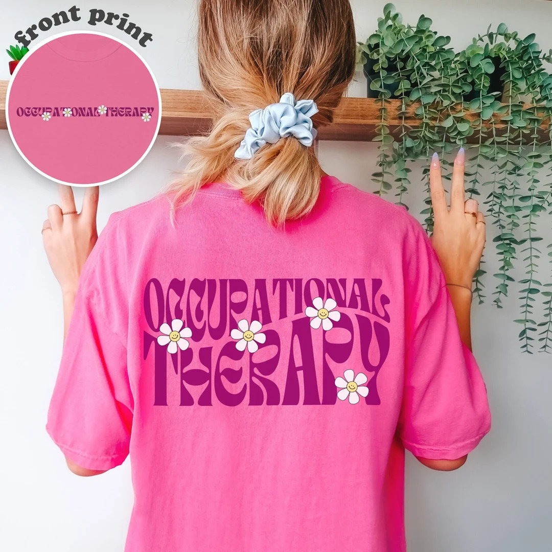 OT Retro Daisy Comfort Colors T-shirt  Front and Back Print  - Etsy | Etsy (US)