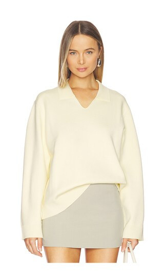 SAMSOE SAMSOE Saanne Polo Sweater in Ethereal Green. Size S | Revolve Clothing (Global)