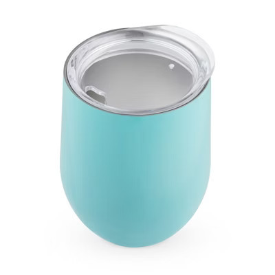 True Sip & Go Wine Tumbler - Stemless Double Walled Stainless Steel Insulated Travel Cup with Lid - 12oz Light Blue Set of 1 | Target