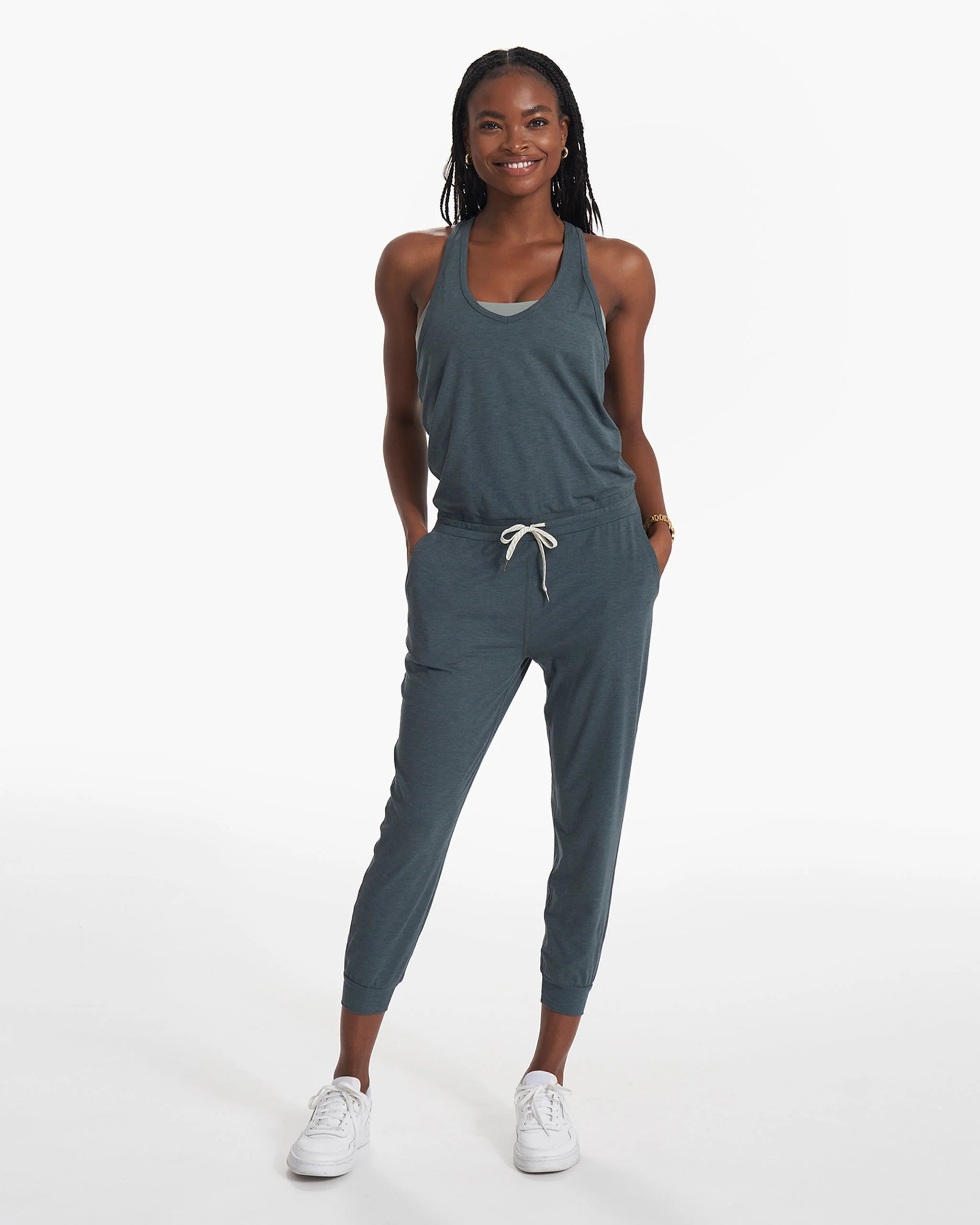 Lux Jumpsuit | Stone Heather Tank Jumpsuit | Vuori | Vuori Clothing (US & Canada)