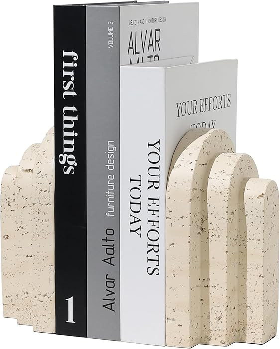 Book Ends for Heavy Books, Decorative Bookends for Shelves, Durable Book Holder & Shelf Decor, No... | Amazon (US)