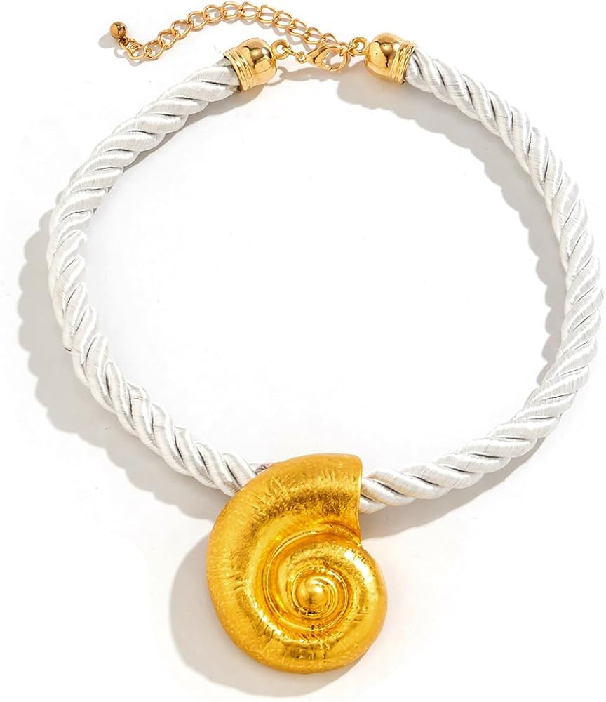 WCRAZYE Boho Starfish Necklace Conch Shell Pendant Necklace for Women Exaggerated Ocean Sea Shell... | Amazon (US)