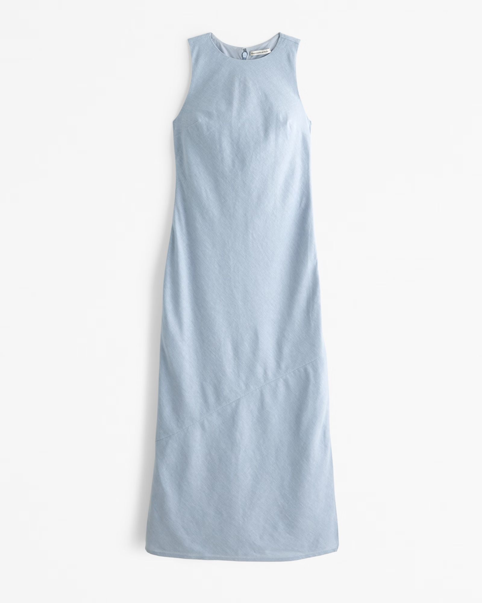 Women's High-Neck Linen-Blend Maxi Dress | Women's New Arrivals | Abercrombie.com | Abercrombie & Fitch (US)
