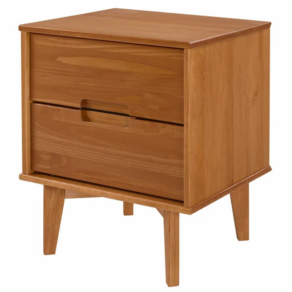 Gartner Groove Handle Wood 2 Drawer Nightstand | Wayfair North America