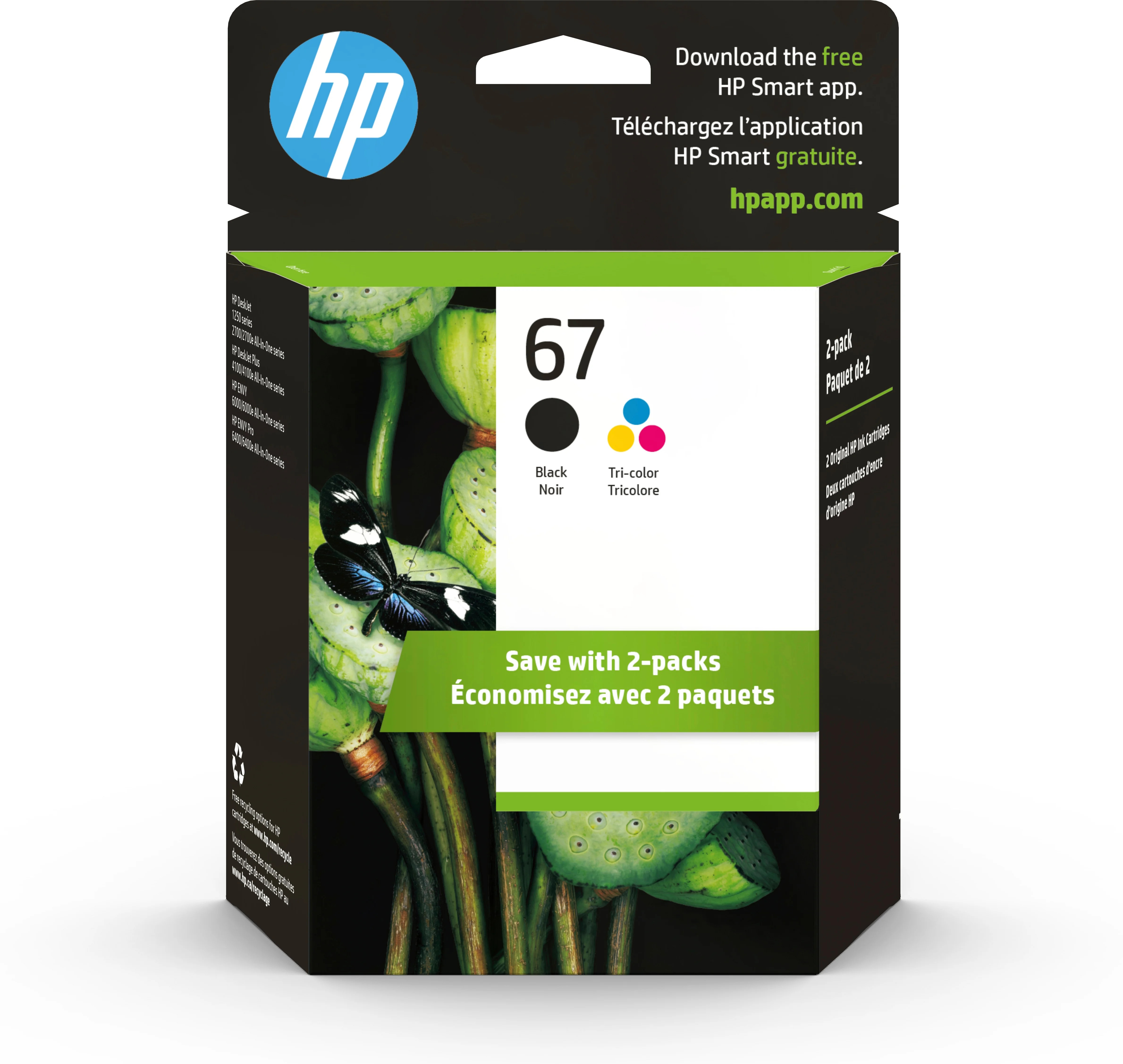 HP 67 2-pack Black/Tri-color Original Ink Cartridges, 3YP29AN#140 | Walmart (US)