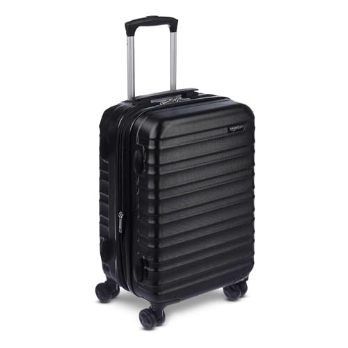 Amazon Basics 21" Hardside Carry-On Luggage, Hardshell Suitcase With Wheels, Expandable For Up to 25% More Space, With Scratch-Resistant Surface, Four Multi-directional Wheels, Black | Amazon (US)