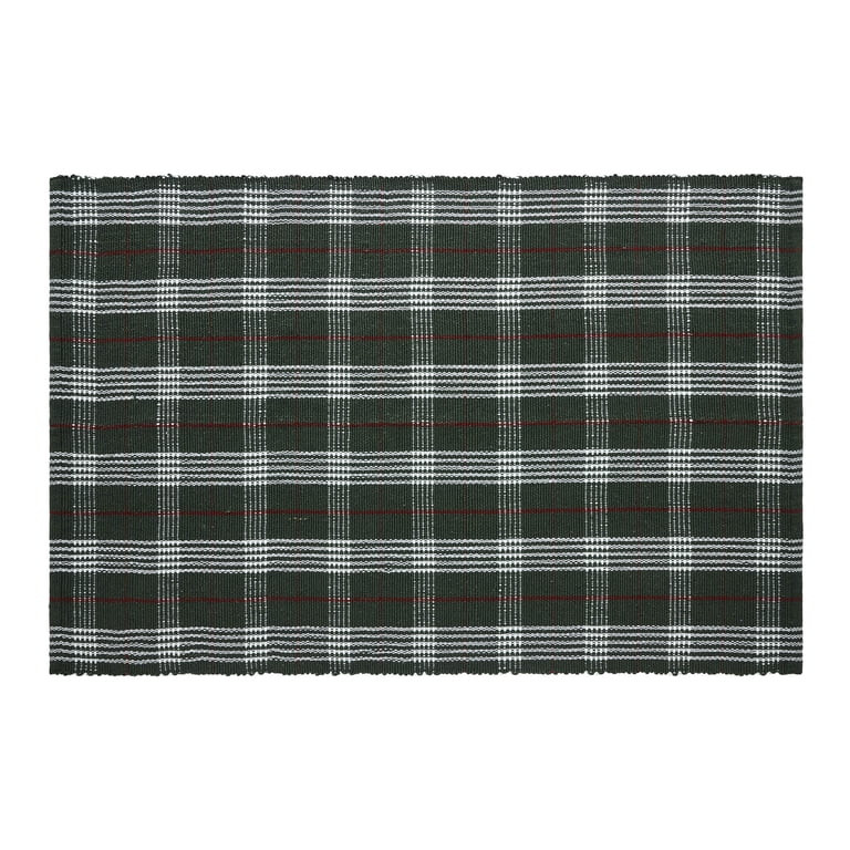 My Texas House Green Plaid Indoor/Outdoor Layering Rug, 38" x 58" | Walmart (US)