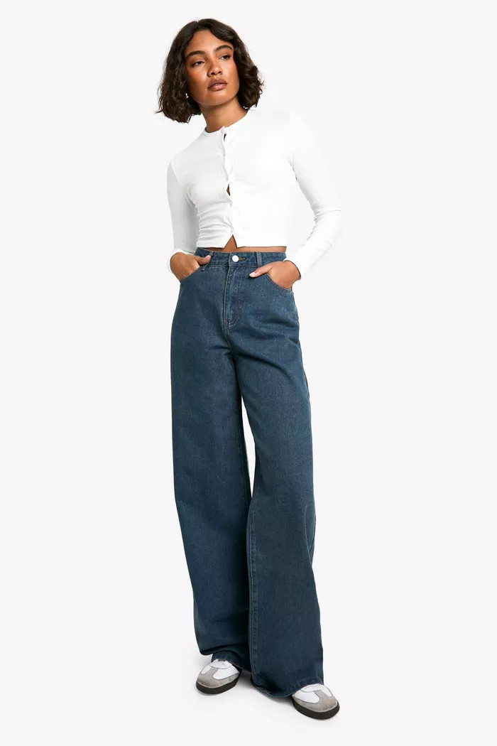 Tall 38 Inch Basic Wide Leg Jean | boohoo (US & Canada)