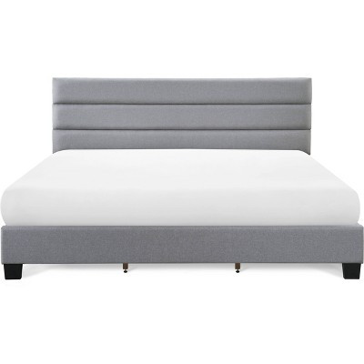 King Hudson Upholstered Bed Gray - ClickDecor | Target
