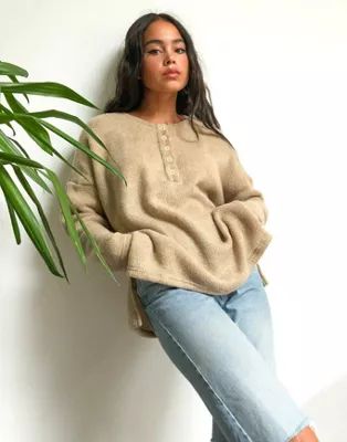 Ghospell oversized knitted sweater IN beige | ASOS (Global)