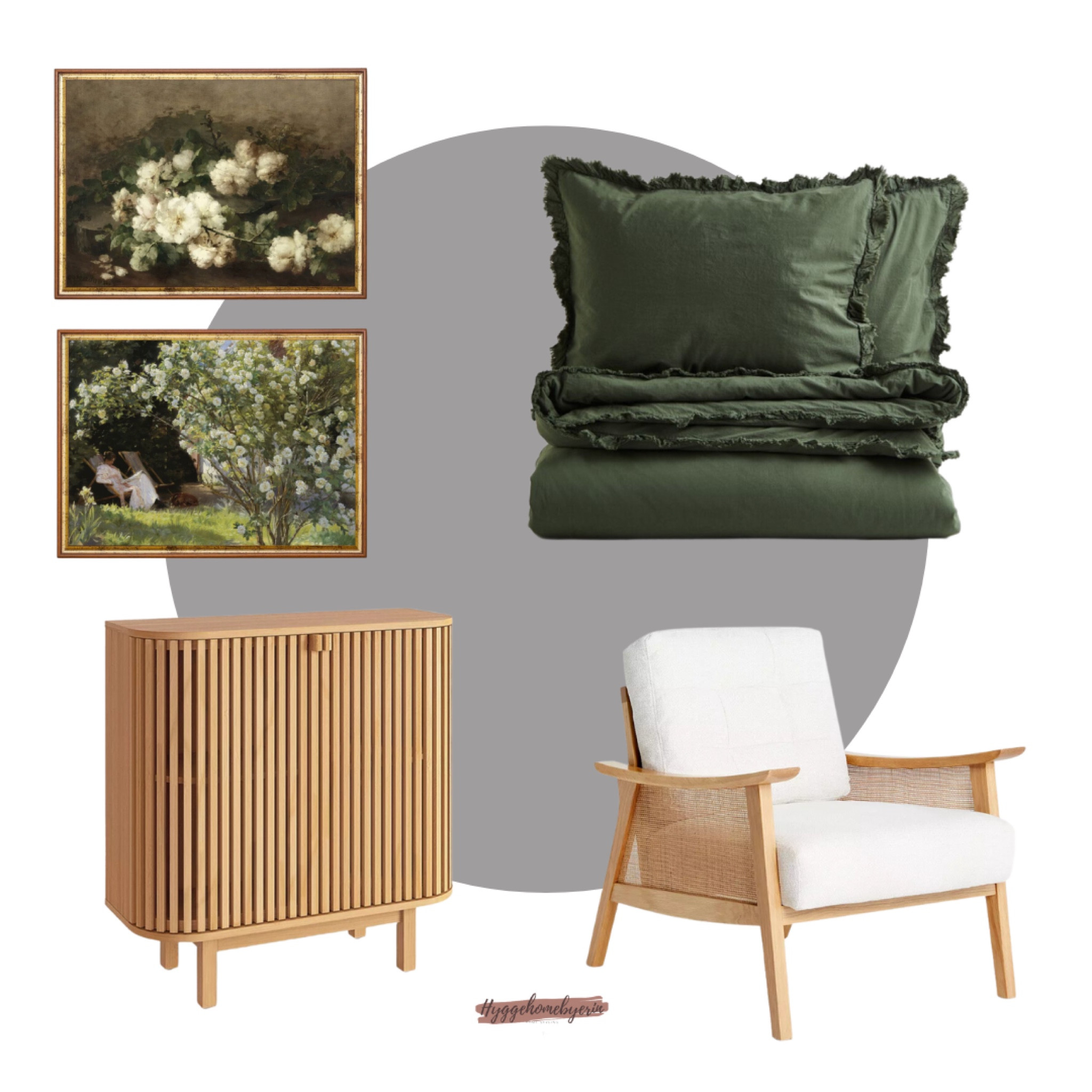 Cottagecore bedroom mock up scheme and home decor ideas