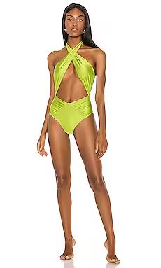 Michael Costello x REVOLVE Seneca One Piece in Green Glow from Revolve.com | Revolve Clothing (Global)