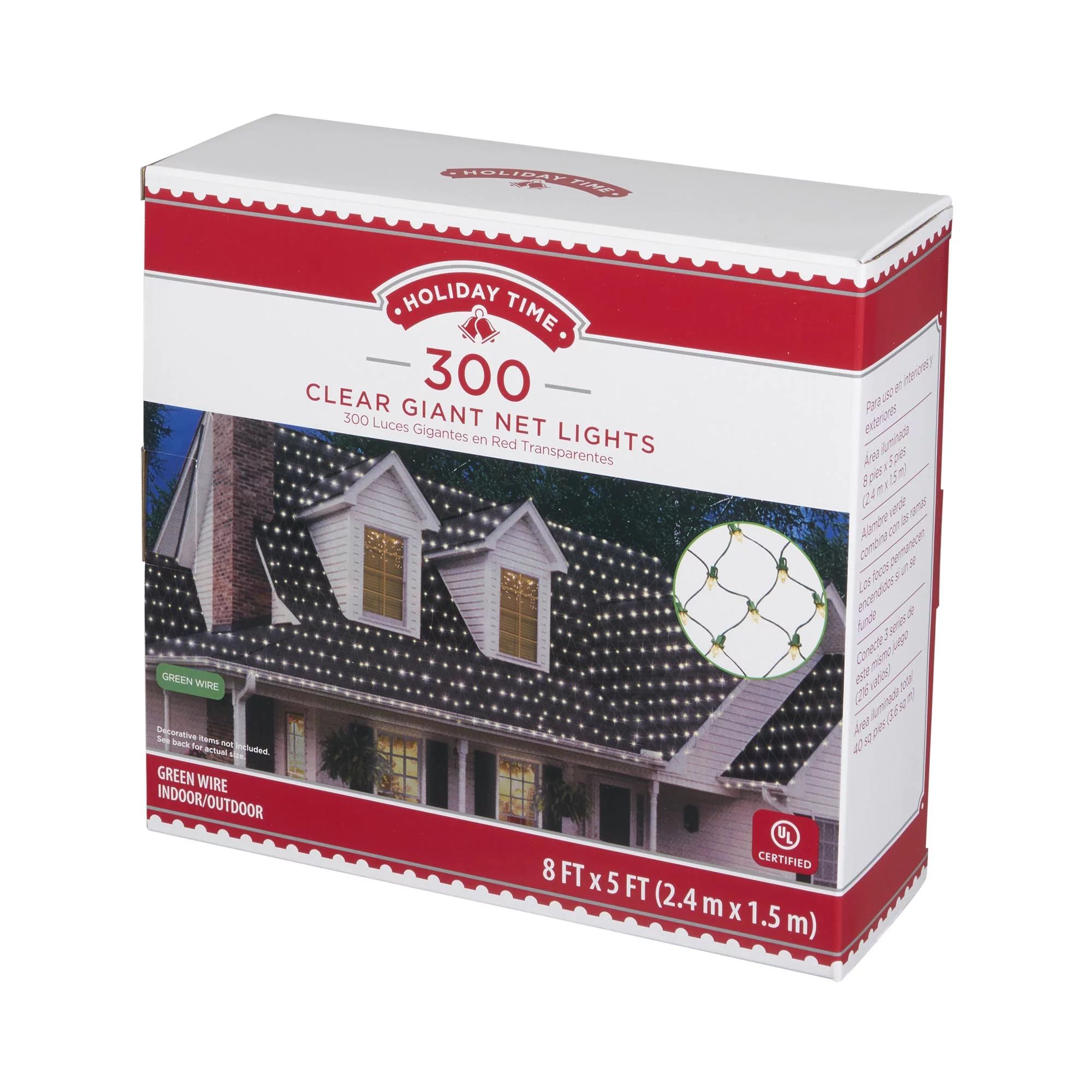 Holiday Time 300-Count Giant Net Christmas Lights, Clear, 40 sq. ft. | Walmart (US)