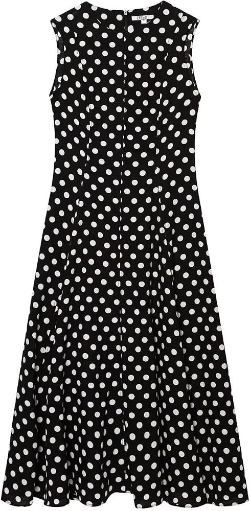 Women's Casual Polka Dot Crew Neck Sleeveless Dress Summer Basic Elegant Dress | Amazon (US)