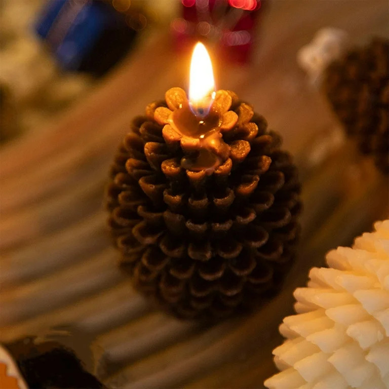 Lilixerw Christmas Pine Cone Candle,Christmas Scented Candles Gift Tree Shaped Candle for Home Ar... | Walmart (US)