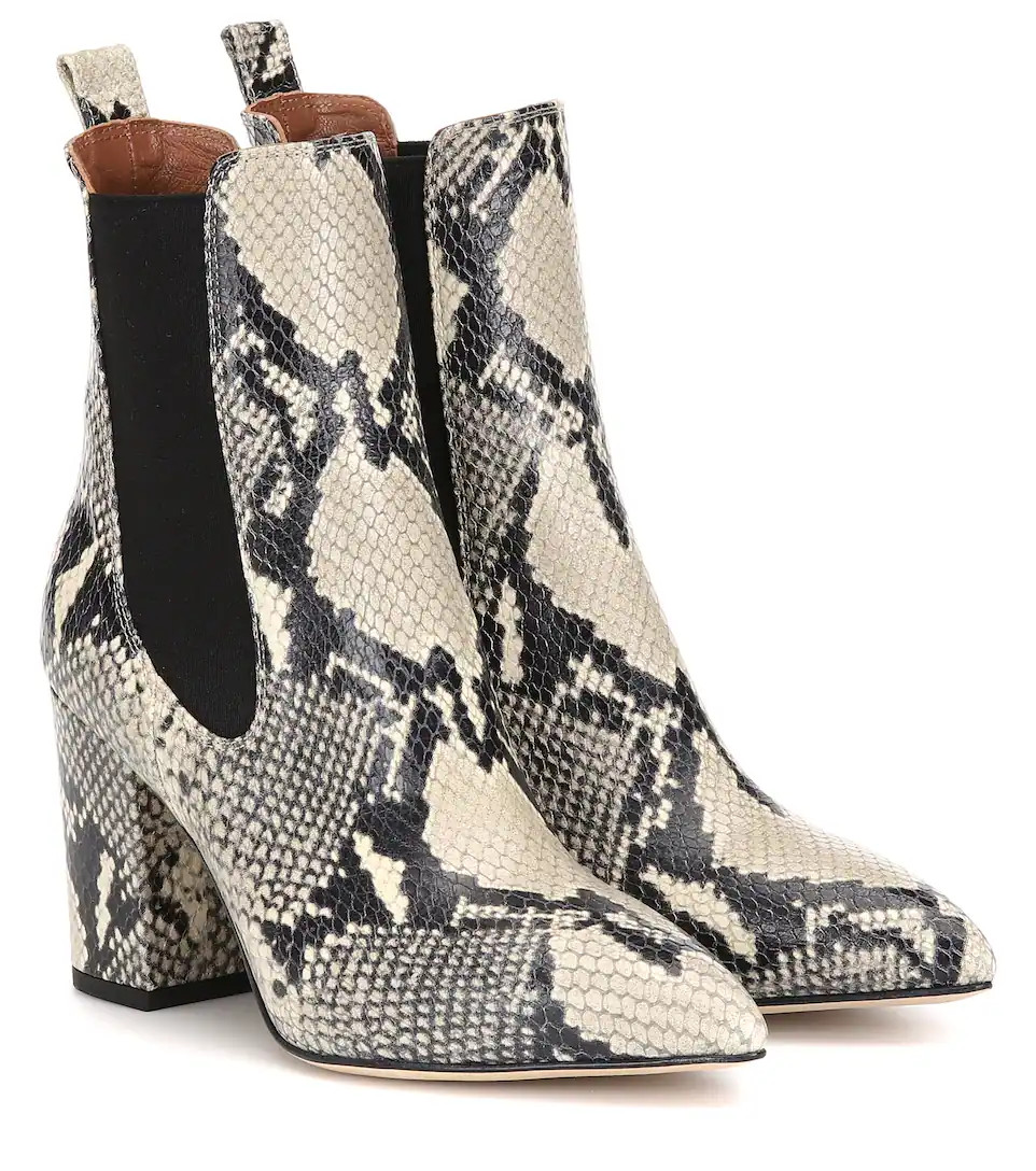 Snake-effect leather ankle boots | Mytheresa (US/CA)