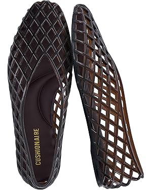 CUSHIONAIRE Siesta Modern Lattice Ballet Flats for Women, Comfortable Slip On Pointed Toe Womens ... | Amazon (US)