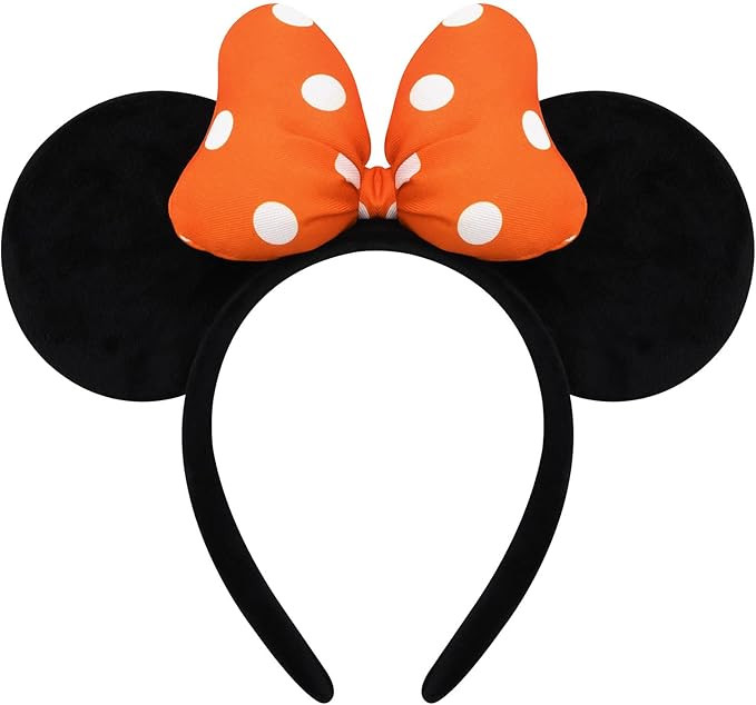 Handmade Mouse Ears Headband for Women and Girls, Polka Dot Bow Minnie Ears Costume Accessories | Amazon (US)