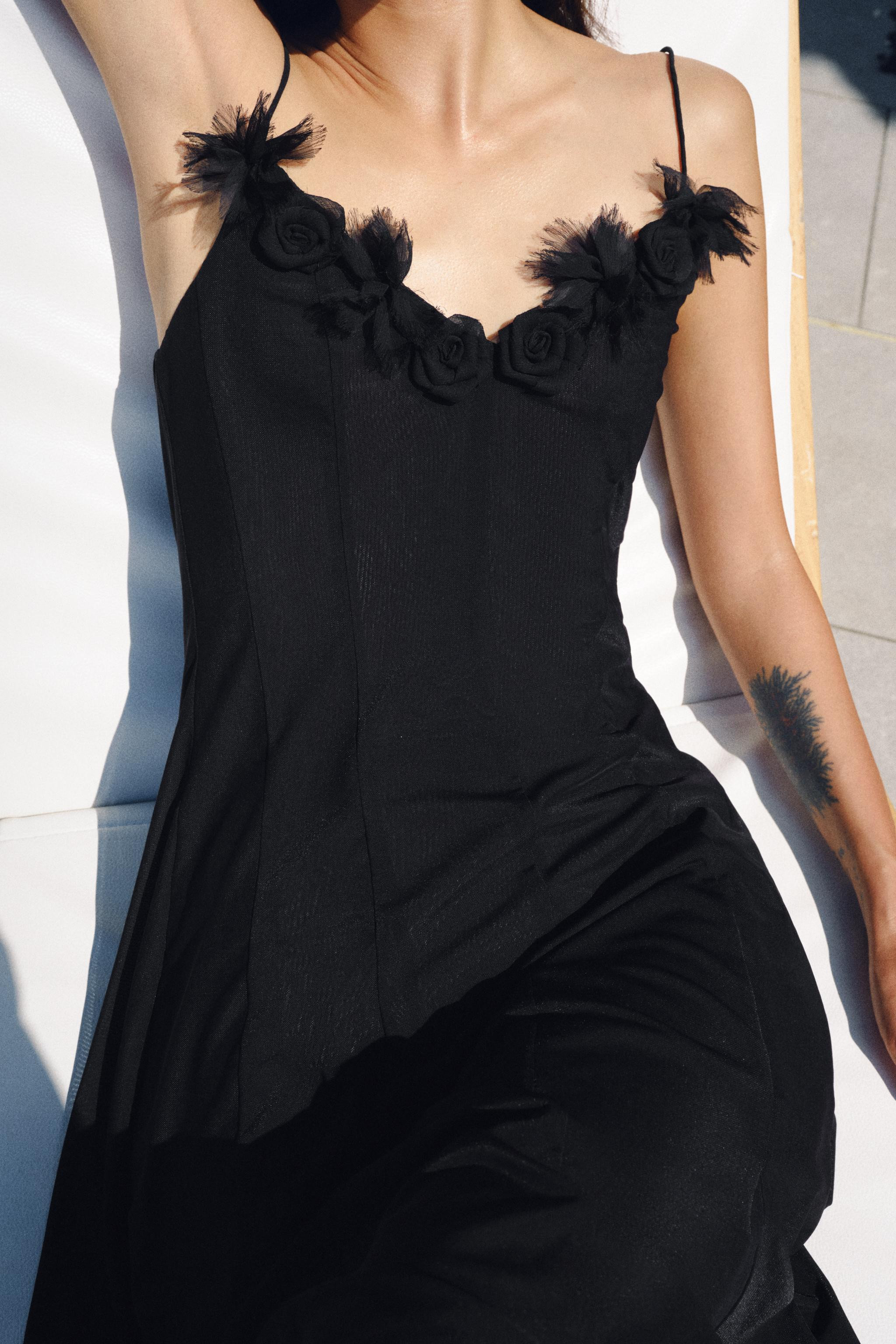 MIDI TULLE FLORAL DRESS | Zara UK